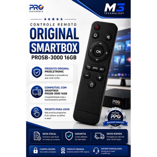Controle Remoto Original para Smartbox Proeletronic PROSB-3000/16GB - Navegação Intuitiva e Compatível