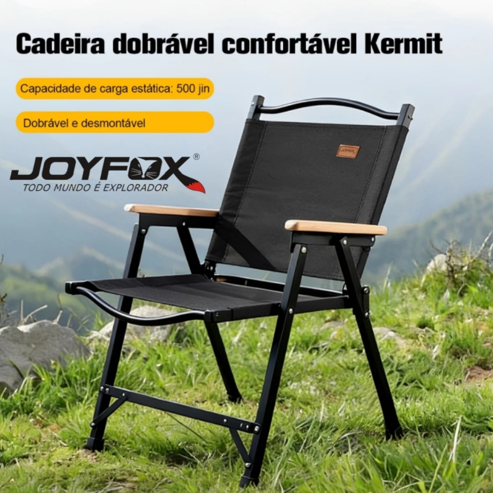 Cadeira Dobrável JOYFOX Reforçada Até 250kg Encosto Alto Oxford