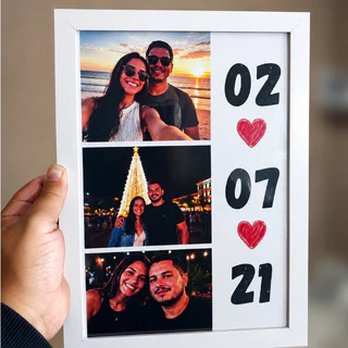 Quadro Personalizado Dia dos Namorados Casal Código Spotify Moldura A4