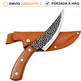 Faca Artesanal Afiada Premium de Cozinha e Churrasco Forjada à Mão em Aço Inoxidável para Desossa