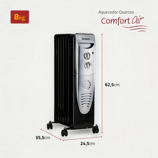 Aquecedor a Óleo, Mondial, Preto/Prata, 1500W, - A-06 127V