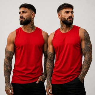 Kit 2 Regatas Dry Fit Masculina Básica Lisa