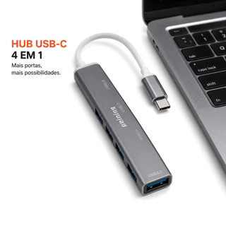 Hub USB-C Tipo C 4 Portas USB Adaptador Multiplicador Para Notebook PC MacBook