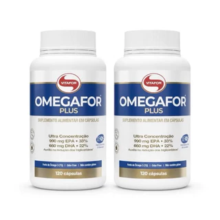 Kit Omegafor Plus 120 Cápsulas, Omega 3 de Alta Concentração