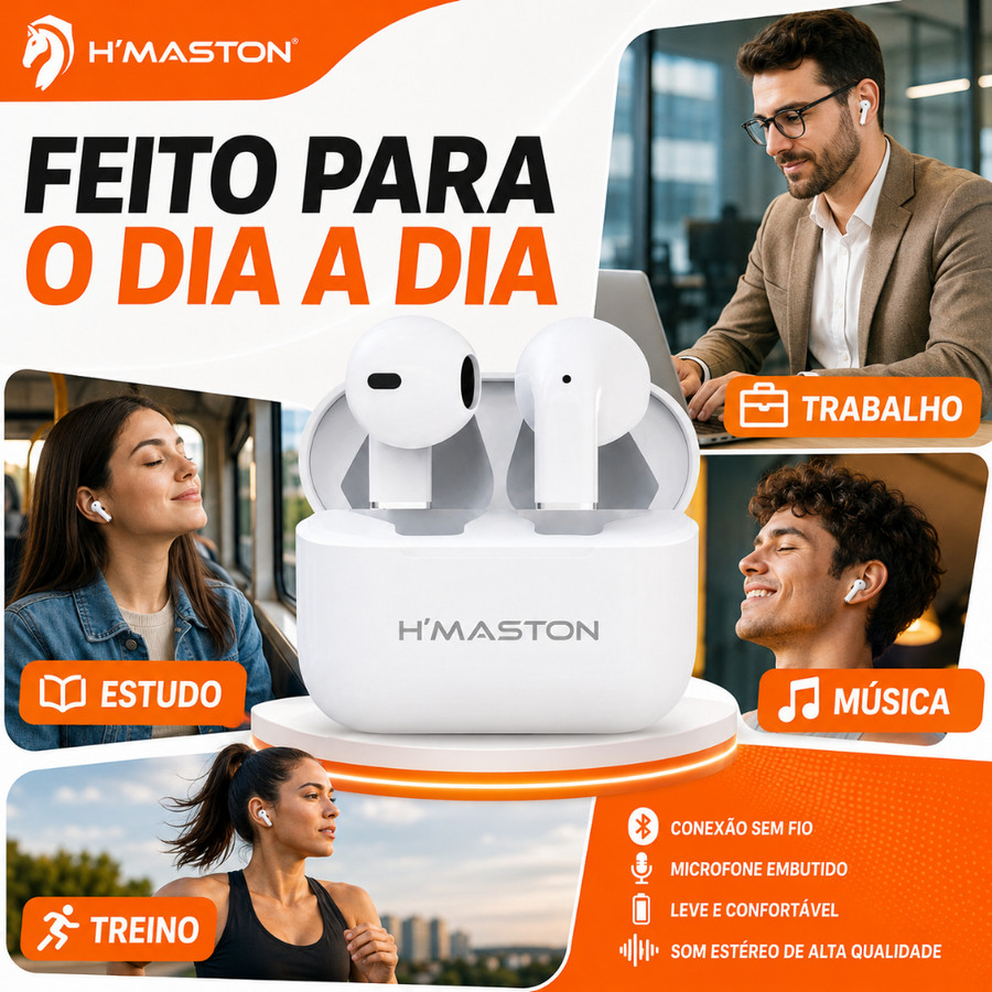 H'MASTON F917 Fone De Ouvido Bluetooth Sem Fio Fone Sem Fio Bluetooth Fone Bluetooth Sem Fio Fone De Ouvido Sem Fio