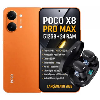 LANCAMENTO CELULAR XIAOMI POCO X8 PRO MAX 5G NFC 512GB 12 RAM + RAM VIRTUAL VERSÃO GLOBAL FONTE ULTRA RAPIDA + BRINDE