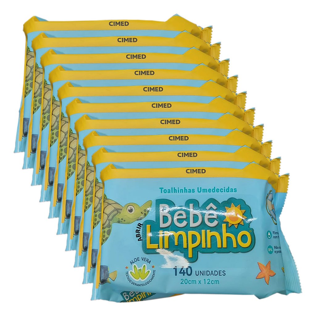 kit 1400 Toalhas Umedecidas Bebê Limpinho