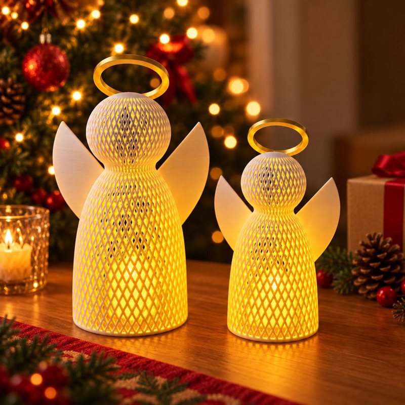 Anjo de Natal decorativo - Com ou Sem Vela LED - Decoração Natalina ...