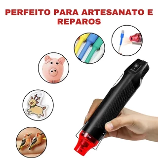 Mini Soprador Térmico Portátil 300W 110V/220V Pistola de Ar Quente para Artesanato, DIY e Reparos