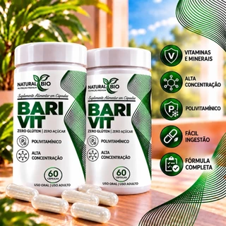 Kit 2 unidades Bari Vit Polivitaminico 120 capsulas multivitaminico original natural