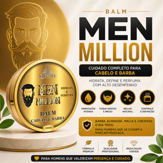 Balm Men Valente Hidratante para Barba e Cabelo Masculino 150gr Modela e Perfuma