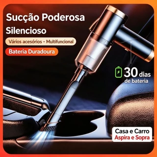 Aspirador Pó Portátil Carro Casa Sem Fio Potente Bateria Duradoura Silencioso Com Vários Bicos Limpeza Profunda
