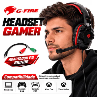 Headset Gamer Fone De Ouvido Com Microfone Headphone Com Adaptador P3 PC Tablet Mobile Consoles Driver 40mm G-Fire Eph5
