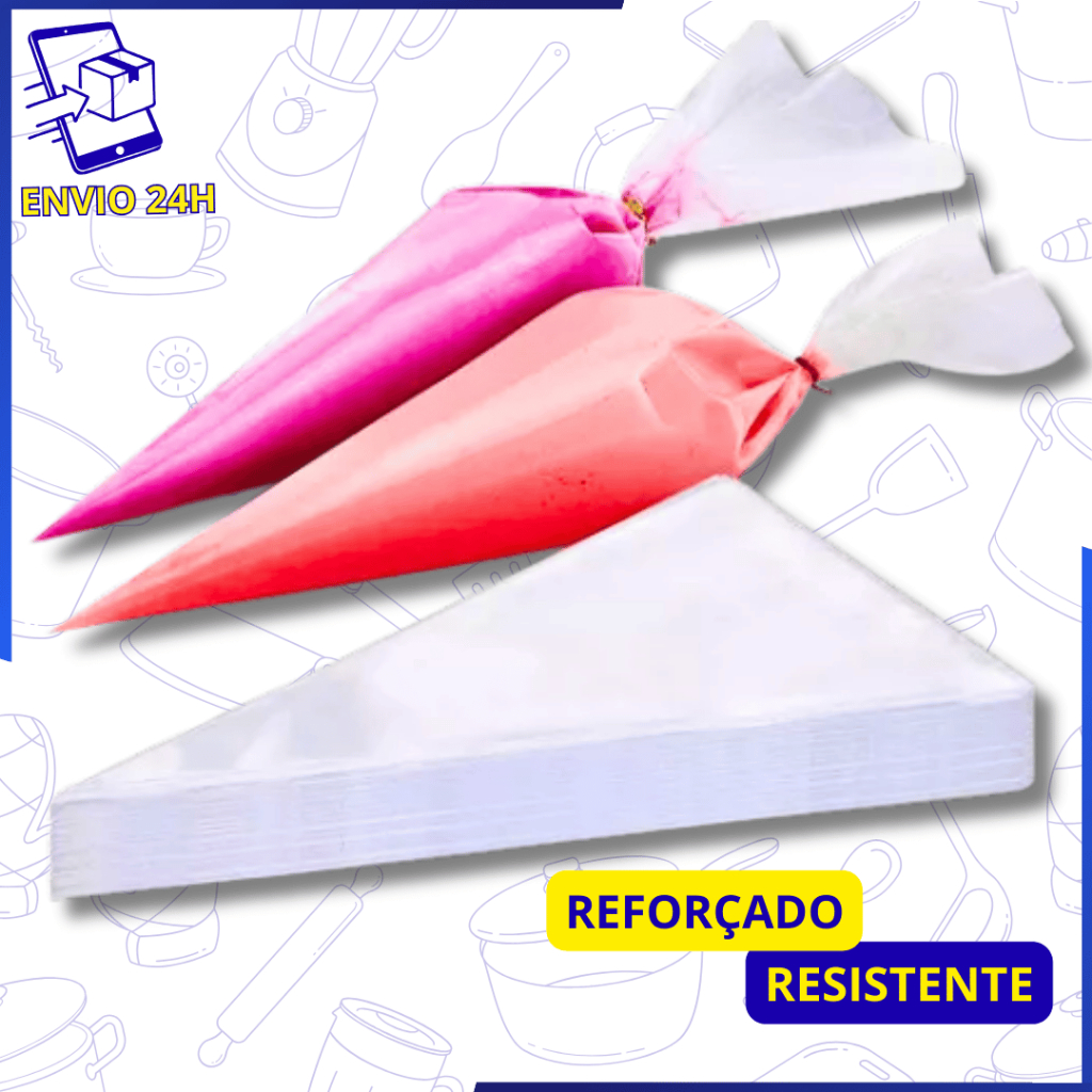 Saco De Confeitar Grande Descartável 33cm Confeitaria Profis