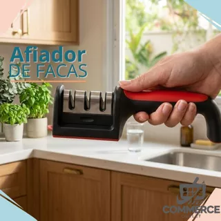 Afiador de Facas Amolador Com Cabo Anatômico e Base Antiderrapante Faca Tesoura Cutelo em Oferta na Shopee