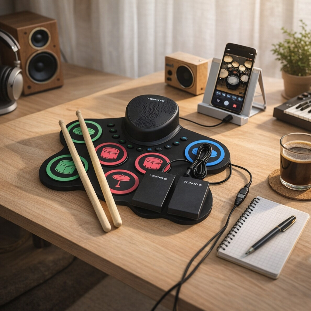 Bateria Eletrônica Portátil Roll Up 7 ou 9 Pads Infantil