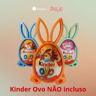 Lembrancinha de Páscoa Porta Ovo Kinder Coelhinho Colorido 3D em Oferta na Shopee