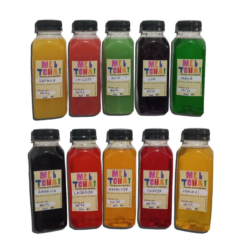 Kit Com 10 Xaropes Para Bebidas Drinks Soda Italiana 300 ml Mel Tchay ...