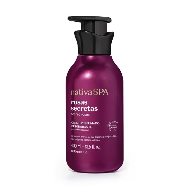 Lançamento Creme Perfumado Desodorante Corporal Rosas Secretas 400ml Nativa Spa Boticario em Oferta na Shopee