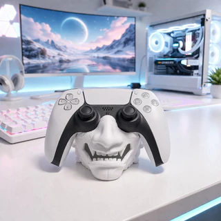 SUPORTE CONTROLE PS5 FANTASMA ATSU GHOST GAMER ORGANIZADOR DUALSENSE DECORAÇÃO SETUP MESA