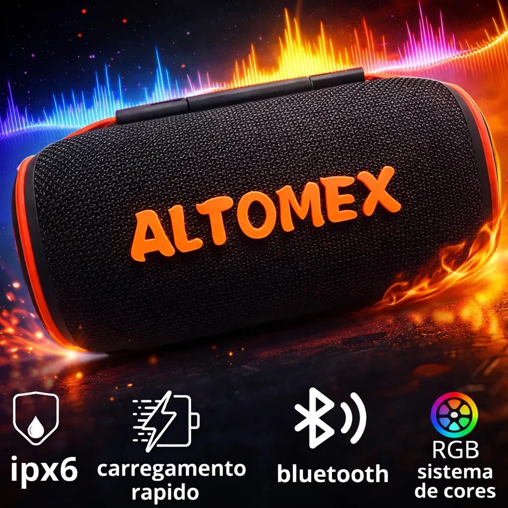 Caixa de Som Bluetooth Altomex 15W RGB Bluetooth 5.3 TWS