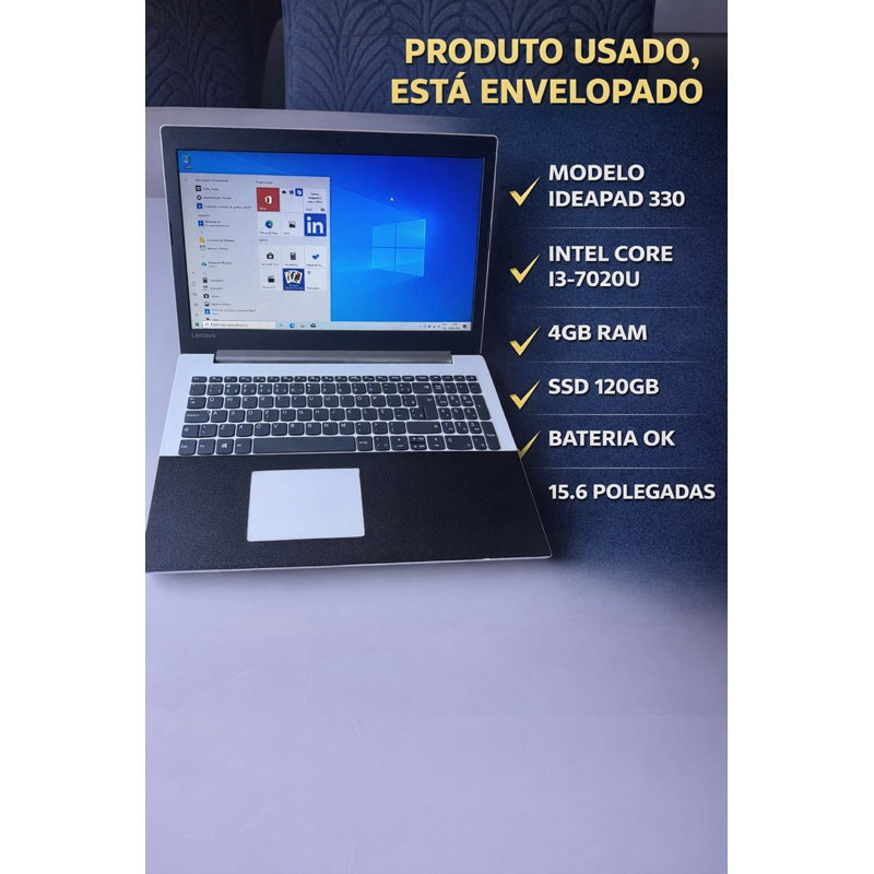 Notebook Lenovo ideapad 330/ Intel core i3 7º geração/ 4gb ram