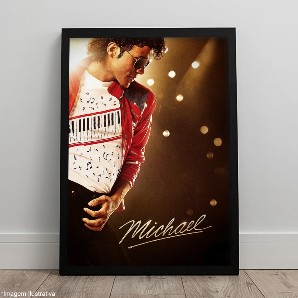 Quadro Michael Filme 2026 Michael Jackson Pôster C/ Moldura A4 e