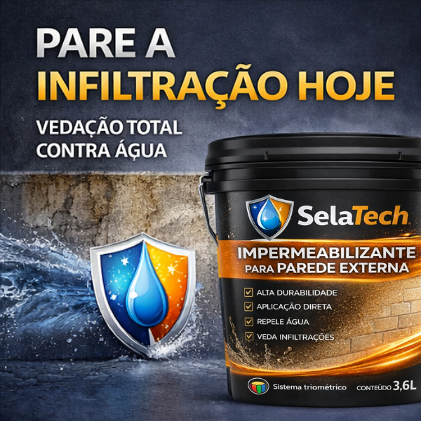 Impermeabilizante para Parede Externa 3,6Kg SelaTech Anti Infiltração ...