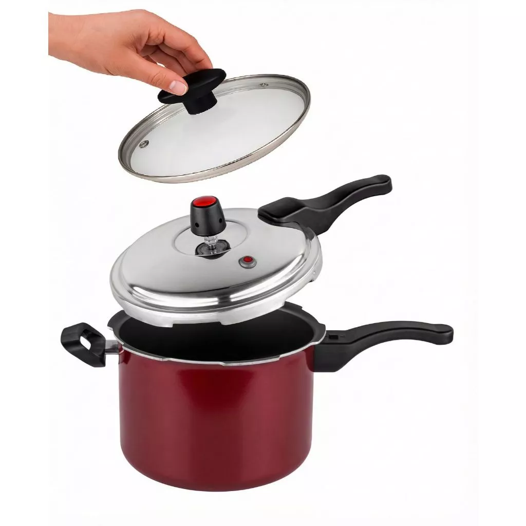 Panela De Pressao 4,5 litros Antiaderente Kit Convencional Tampa Vidro
