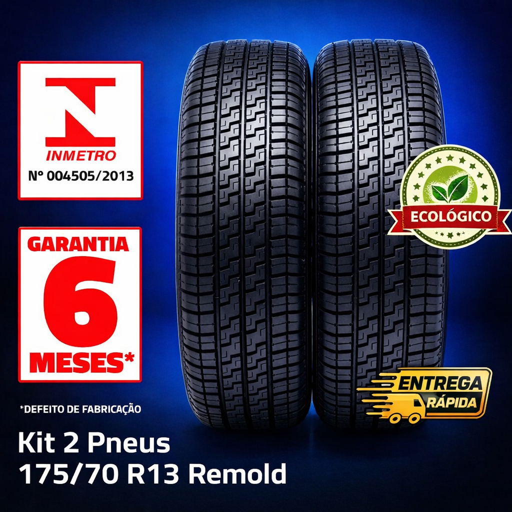 Kit 2 Pneus 175/70 R13 Remold P400 Linha Premium com Inmetro Custo ...