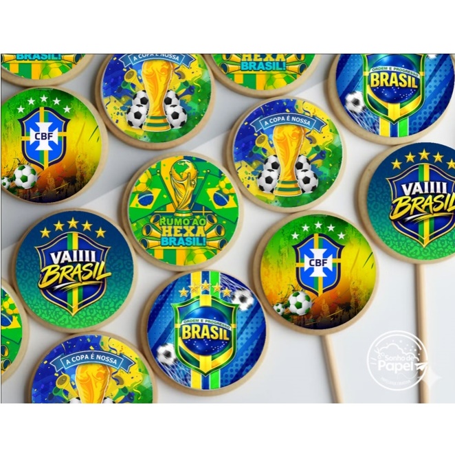 Papel Arroz Copa do mundo Brasil para Pirulitos, Biscoitos, 