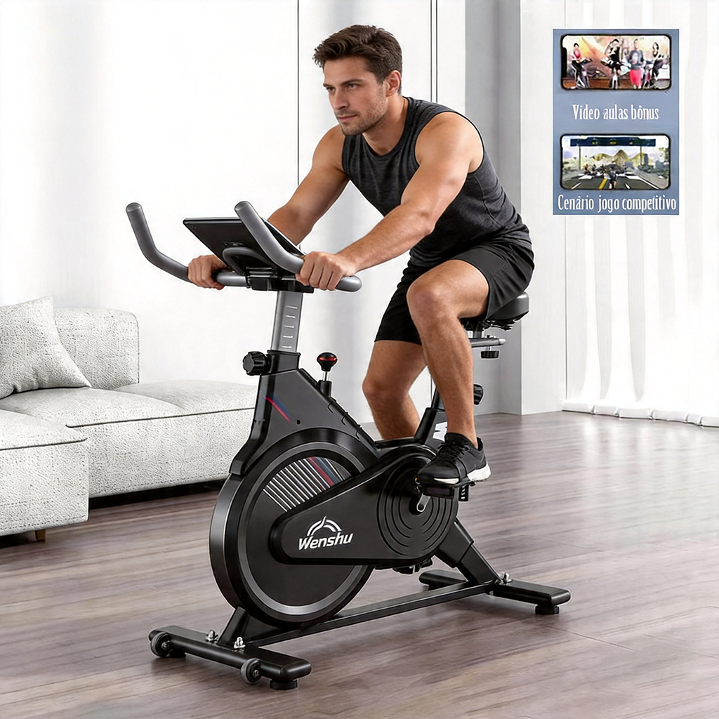 Bicicleta Ergométrica Spinning Silenciosa Fitness para Apartamento ...