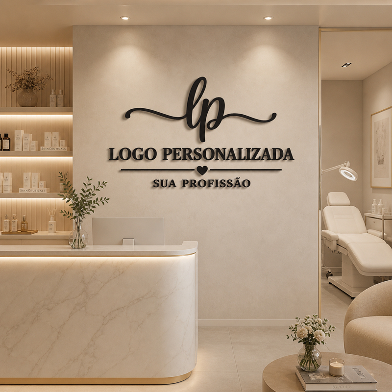 Logomarca em MDF 3mm personalizada - Letreiro de parede decorativo sob medida para empresas e lojas