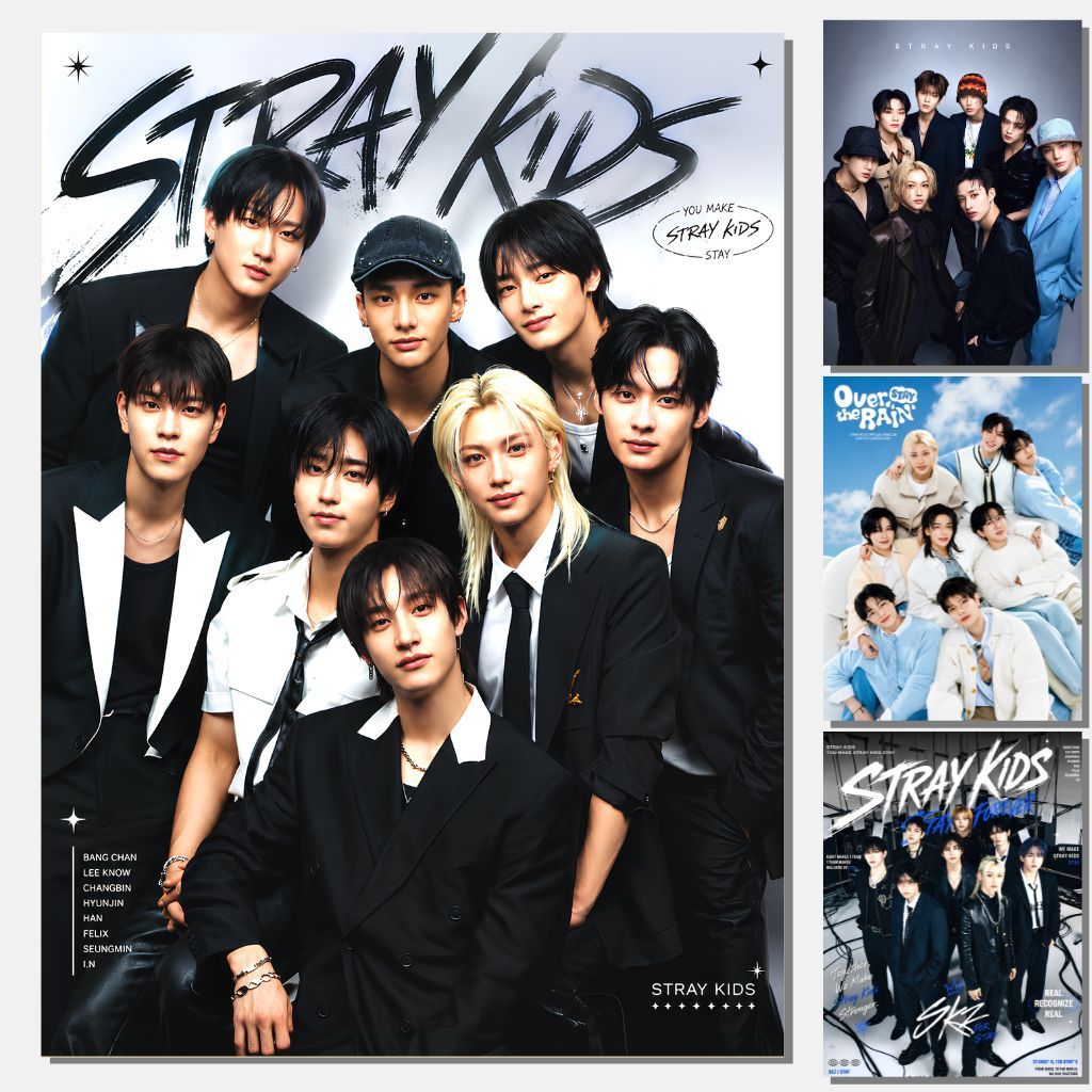 Kit 10 Posters SKZ - Stray Kids pôster Bang Chan Lee Know Changbin