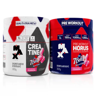 Creatina 7Belo 300g Zero Carbo + Pré Treino Horus 7Belo 300g Max Titanium