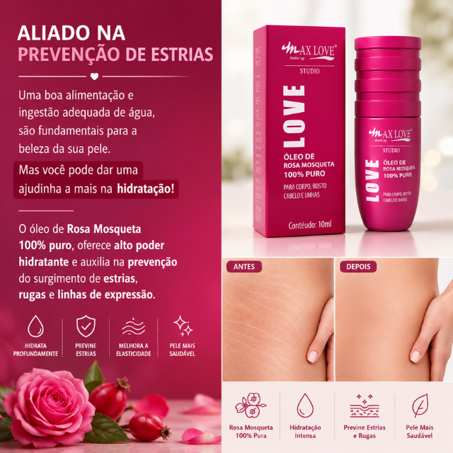 Kit Clareador de Axilas e Virilhas + Óleo de Rosa Mosqueta Max