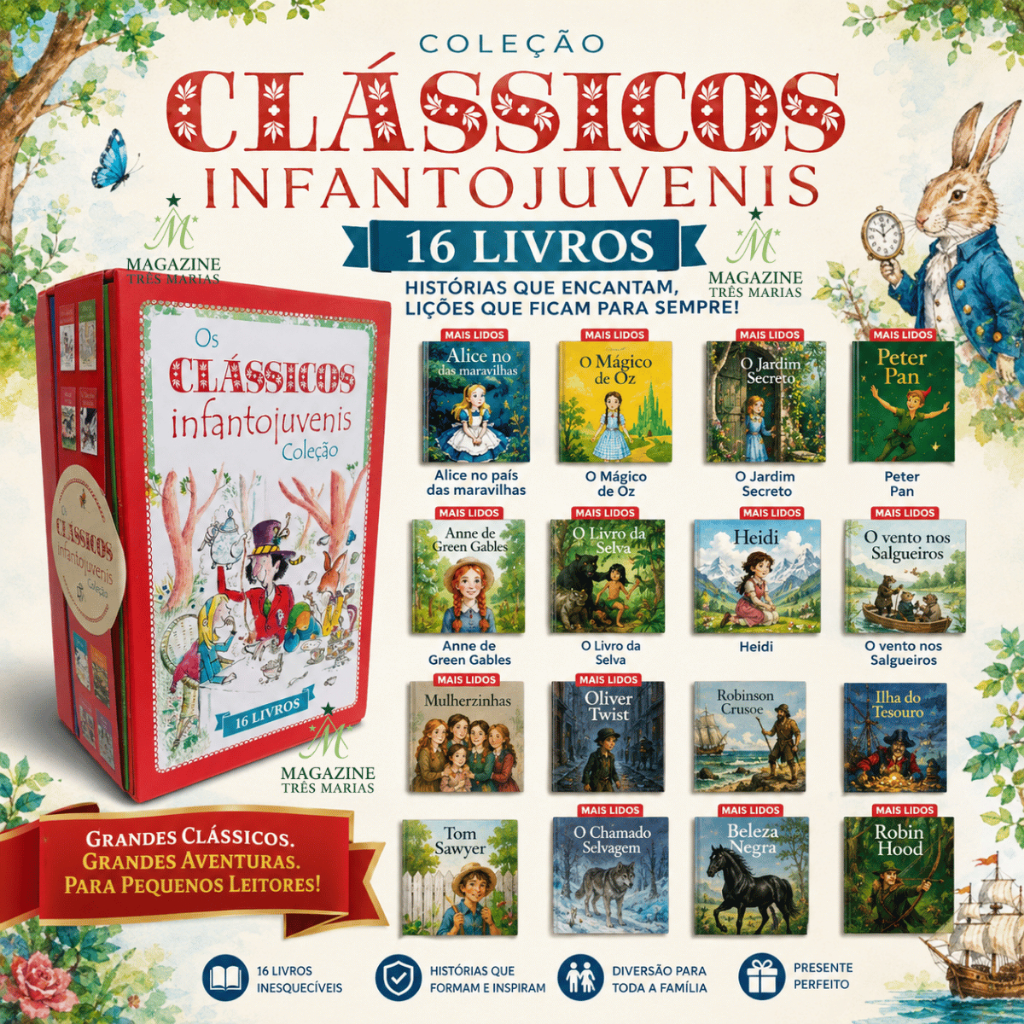 Box 16 Livros Clássicos Infantojuvenis Alice OZ Peter Pan Oliver