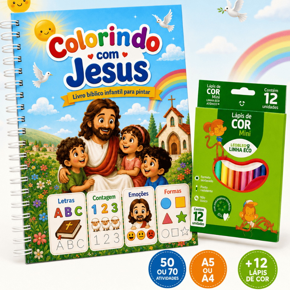 Livro de Colorir Colorindo com Jesus — A5