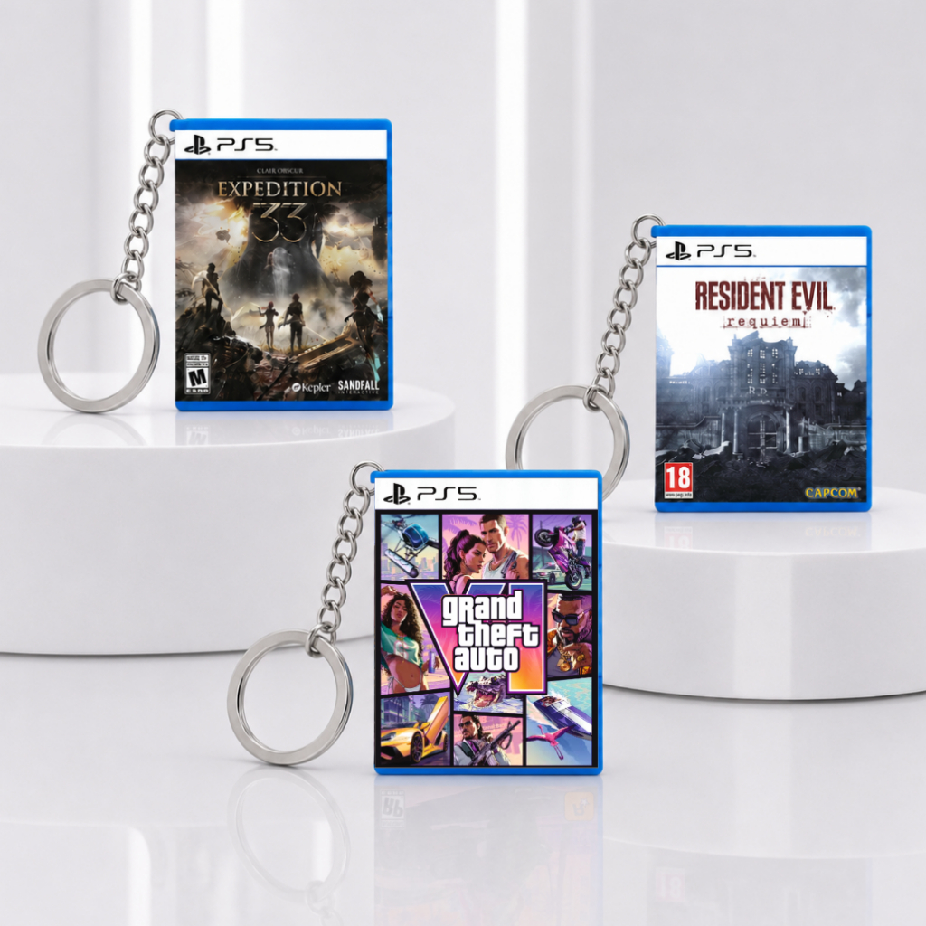 Chaveiro Mini Capinha de Jogo Playstation PS2 PS4 PS5 Capa Game Gamer Console