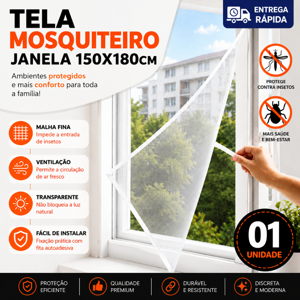 Tela para Janela com Velcro em Promoção na Shopee Brasil 2026