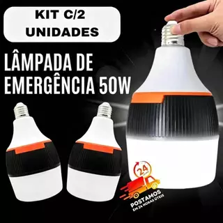 Lâmpada de Emergência LED 60W/50W/30W Bivolt – Dura 6h sem Energia, Portátil, Recarregável