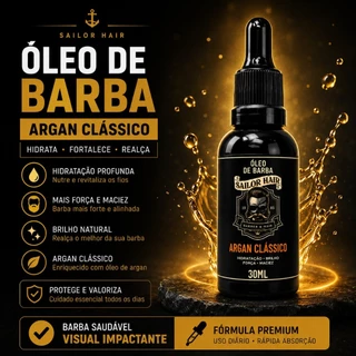10 UN Óleo para Barba 30ml Argan Classic