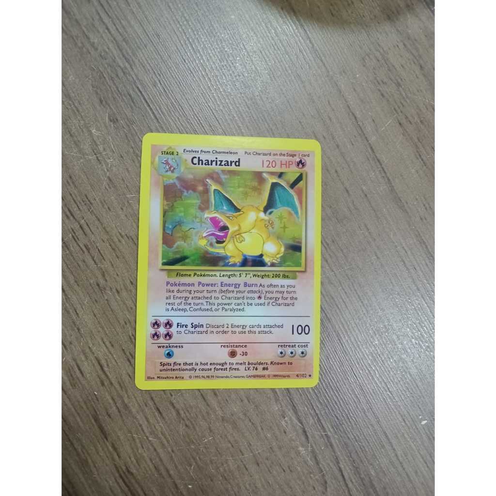 CARD POKEMON CHARIZARD - BASE SET 1998 - 04/102 | Shopee Brasil