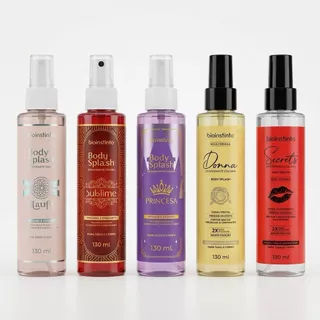 Kit 05 Body Splash Bio Instinto - Secrets, Donna, Princesa, Sublime e Latiffa - 130 ml cada