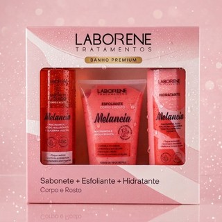 Kit banho premium: sabonete, esfoliante e hidratante