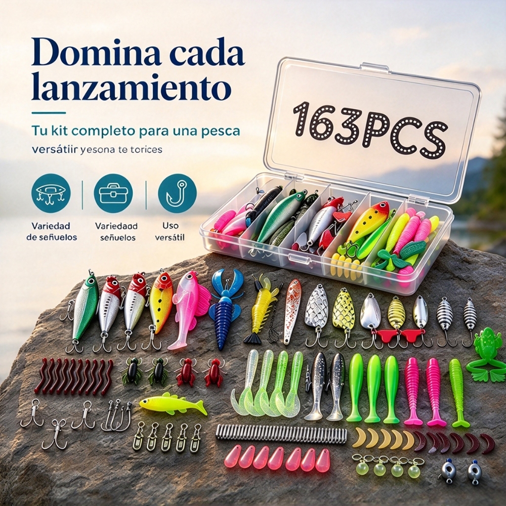 Kit 163/133/107 Peças Iscas Artificiais Pesca Iscas Macias Rã Lagosta Popper Minnow para Tilápia Água Doce e Salgada
