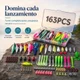 Kit 163/133/107 Peças Iscas Artificiais Pesca Iscas Macias Rã Lagosta Popper Minnow para Tilápia Água Doce e Salgada