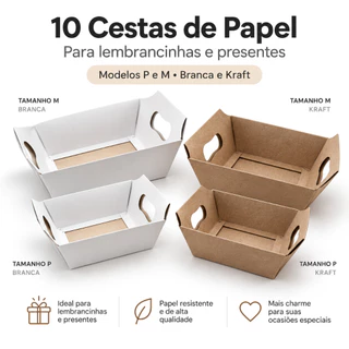 10 Cestas de Papel para Lembrancinhas e Presentes