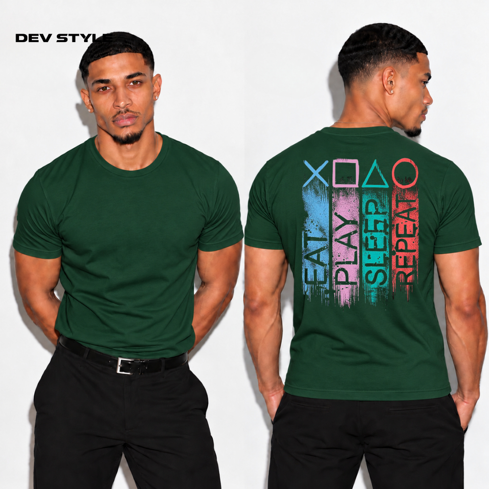 Camiseta Estampada Play Vídeo Game – Masculina e Feminina, Algodão, Plus Size