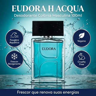 Perfume Masculino Eudora H Acqua Desodorante Colônia 100ml Fougère Aquático Fresco Original Presente Para Homem
